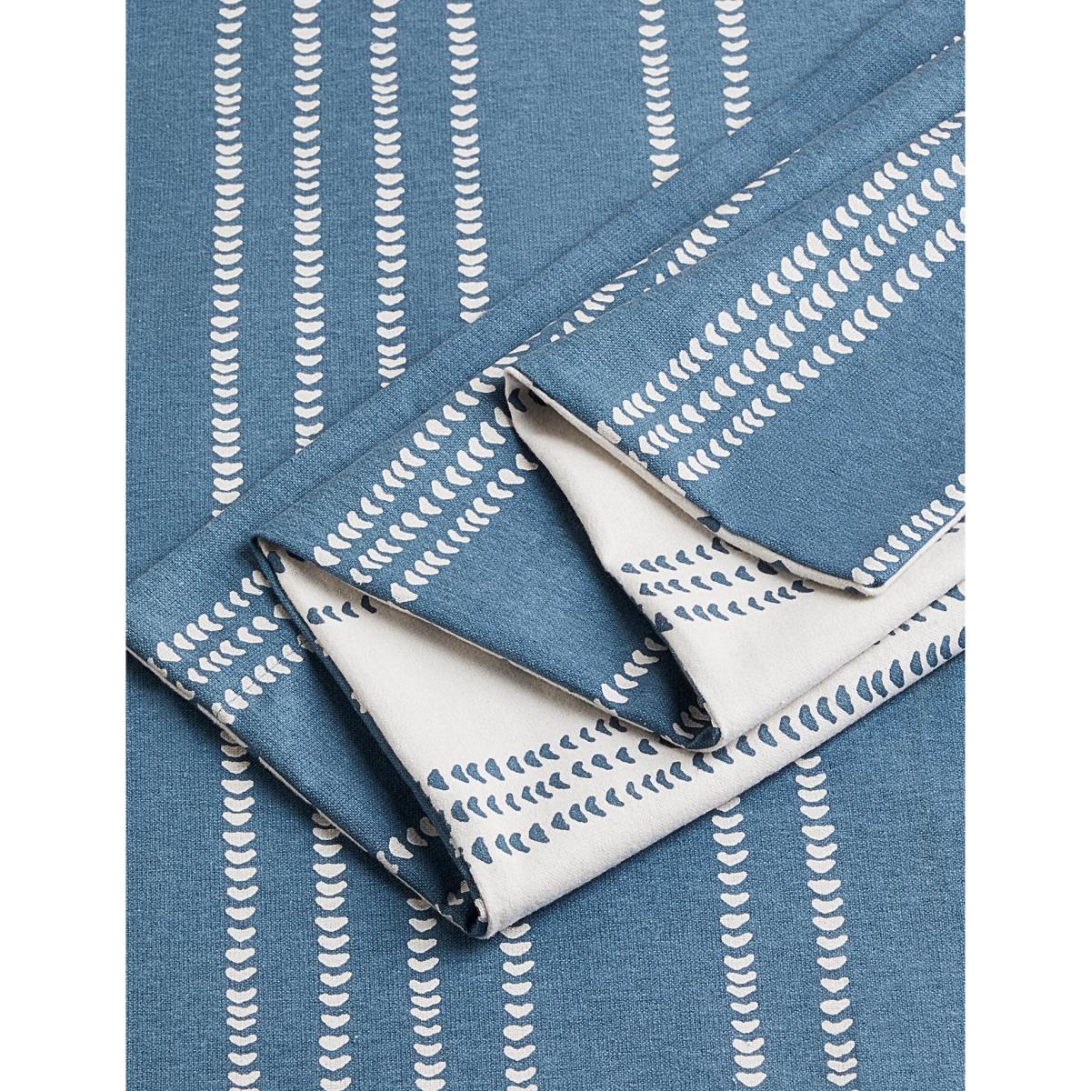 M&S Pure Brushed Cotton Stripe Bedding Set - 6FT - Slate Blue, Slate Blue – image 2