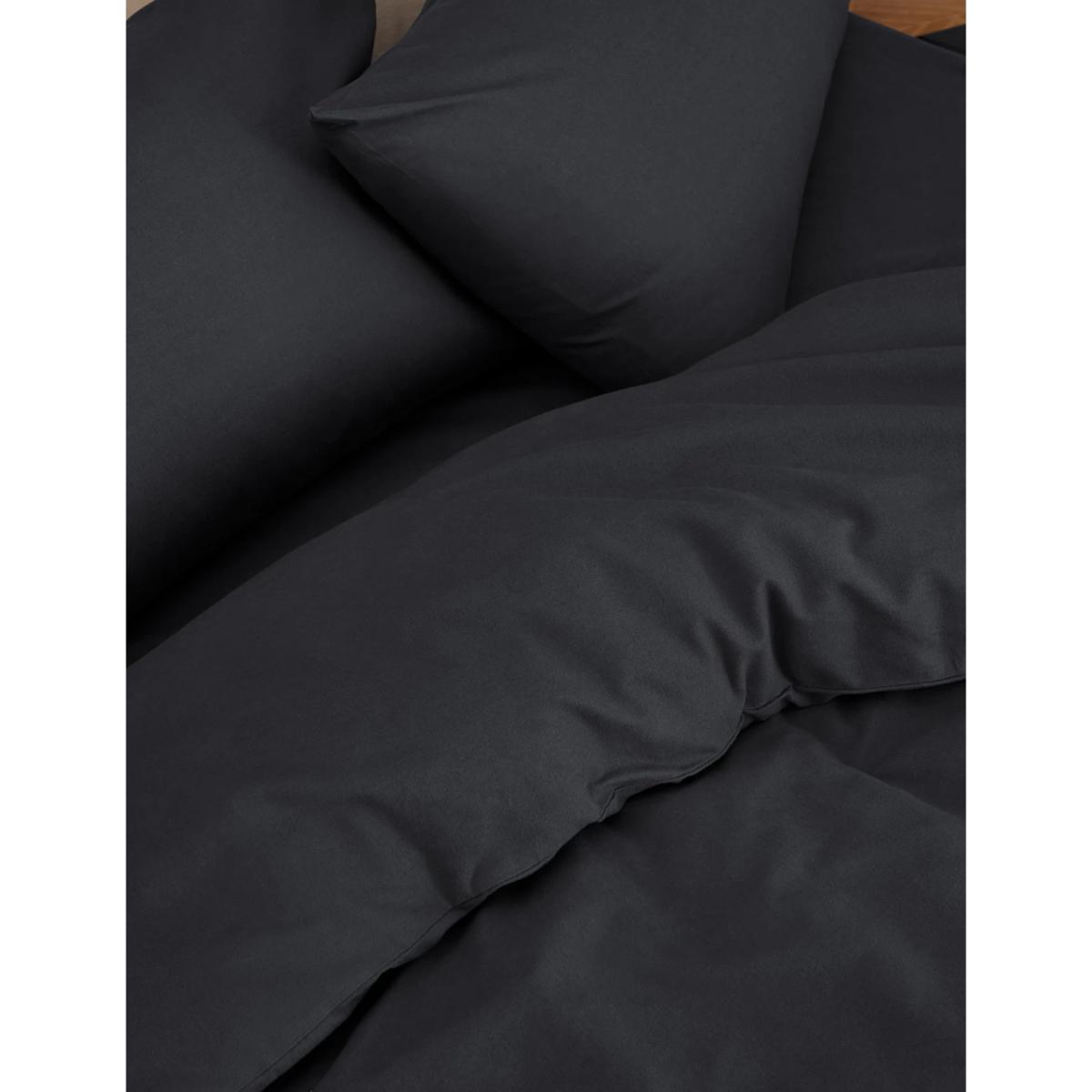 M&S Pure Brushed Cotton Bedding Set - 6FT - Silver Grey, Silver Grey,Blush,Grey Marl,Midnight Navy,Sage,Chambray,Seafoam,White,Duck Egg,Sand,Charcoal,Biscuit – image 3