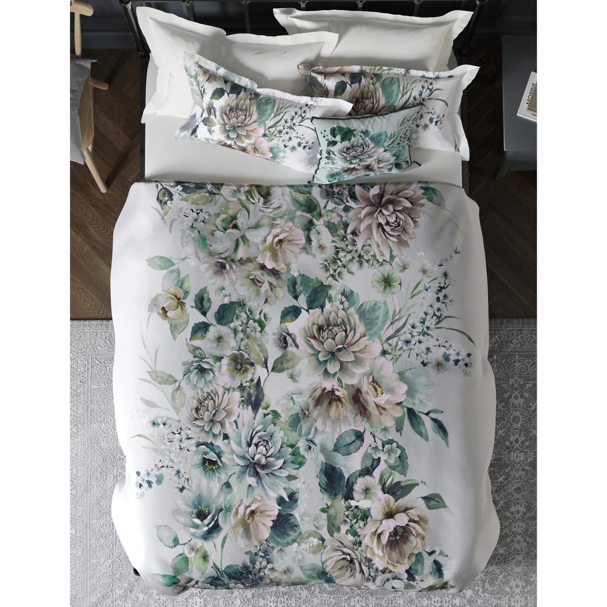 M&S Blossom Floral Sateen Bedding Set - 6FT - Natural, Natural,Duck Egg – image 4