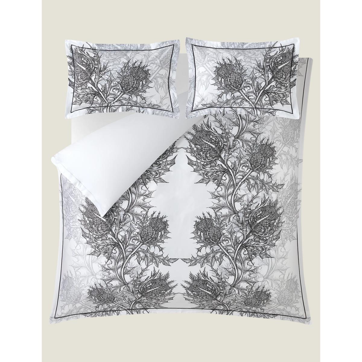 Timorous Beasties Pure Cotton Sateen Thistle Bedding Set - 6FT - Azure Blue, Azure Blue – image 5