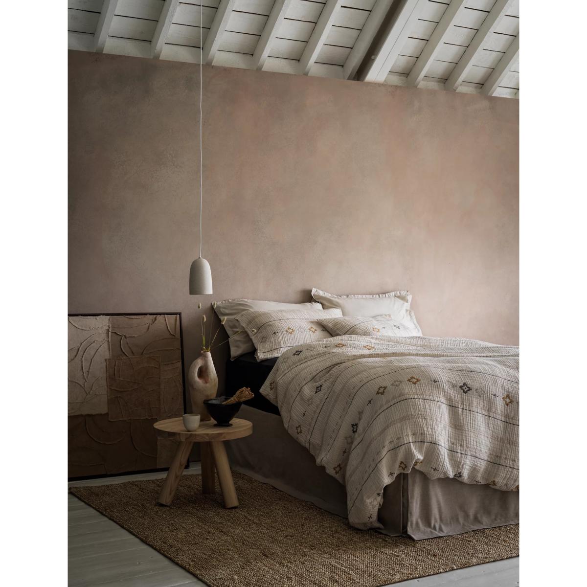 M&S X Fired Earth Casablanca Collection Poste Jacquard Bedding Set - 6FT - Natural Mix, Natural Mix – image 3