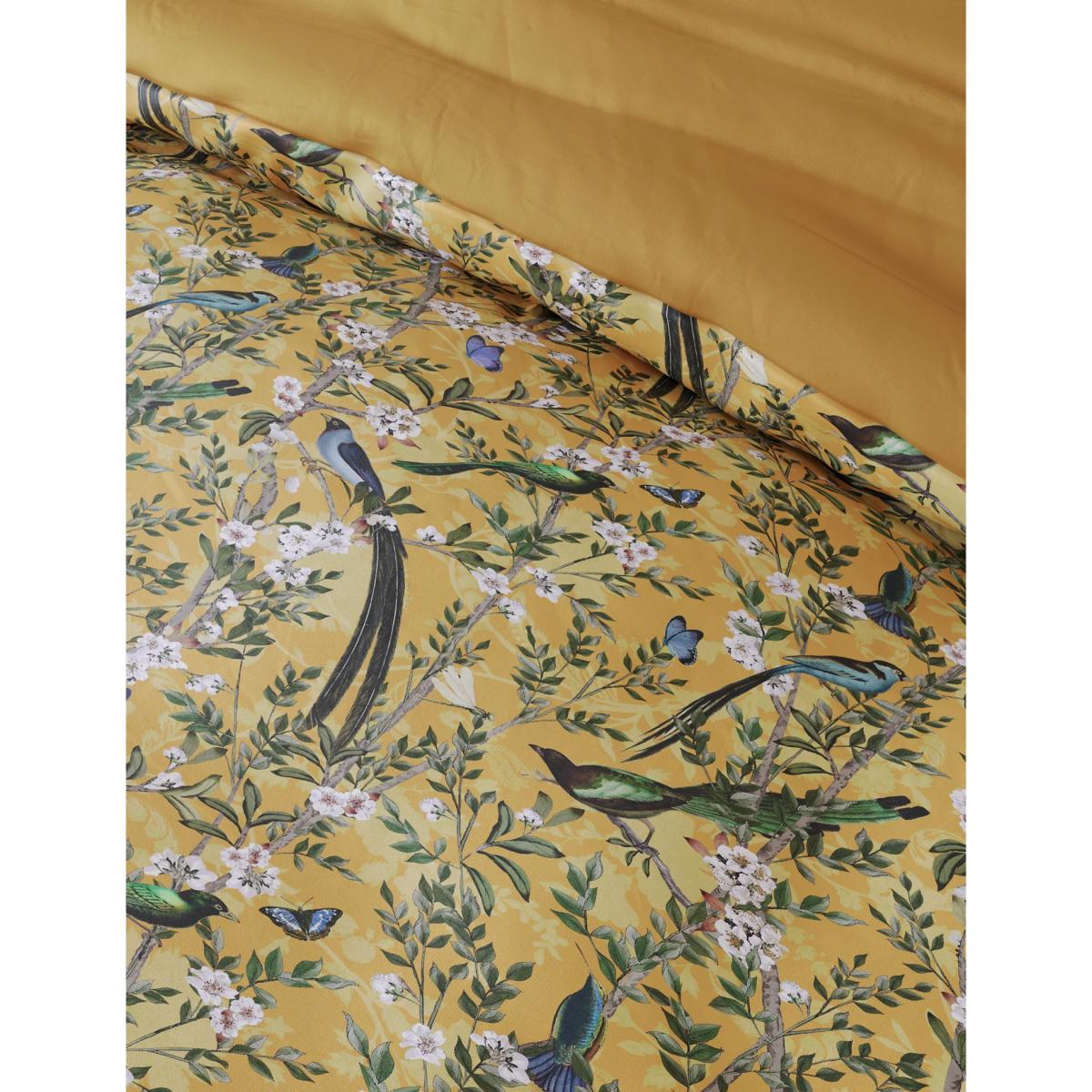 M&S Sateen Birds Bedding Set - 6FT - Ochre, Ochre – image 4