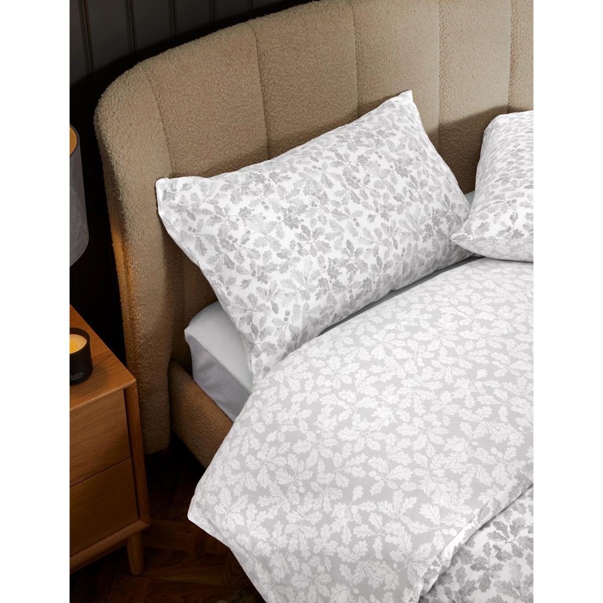 M&S Pure Brushed Cotton Oak Leaf Bedding Set - 6FT - Natural Mix, Natural Mix – image 2