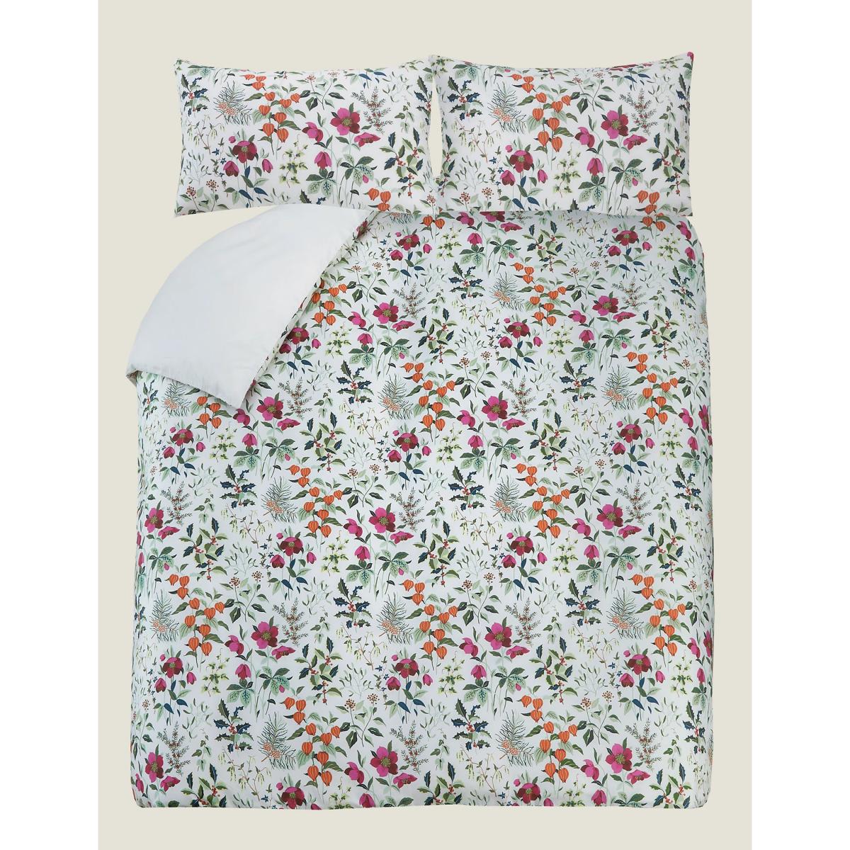 Laura Ashley Pure Cotton Sateen Christmas Floral Bedding Set - 6FT - Multi, Multi – image 2