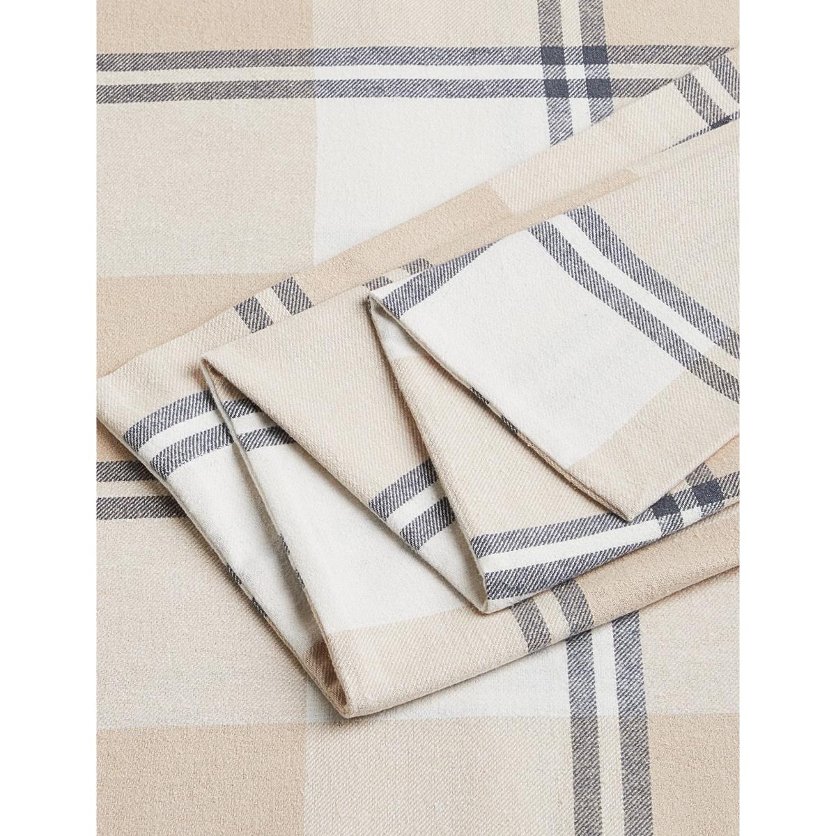 M&S Pure Brushed Cotton Winter Checked Bedding Set - 6FT - Natural Mix, Natural Mix – image 2