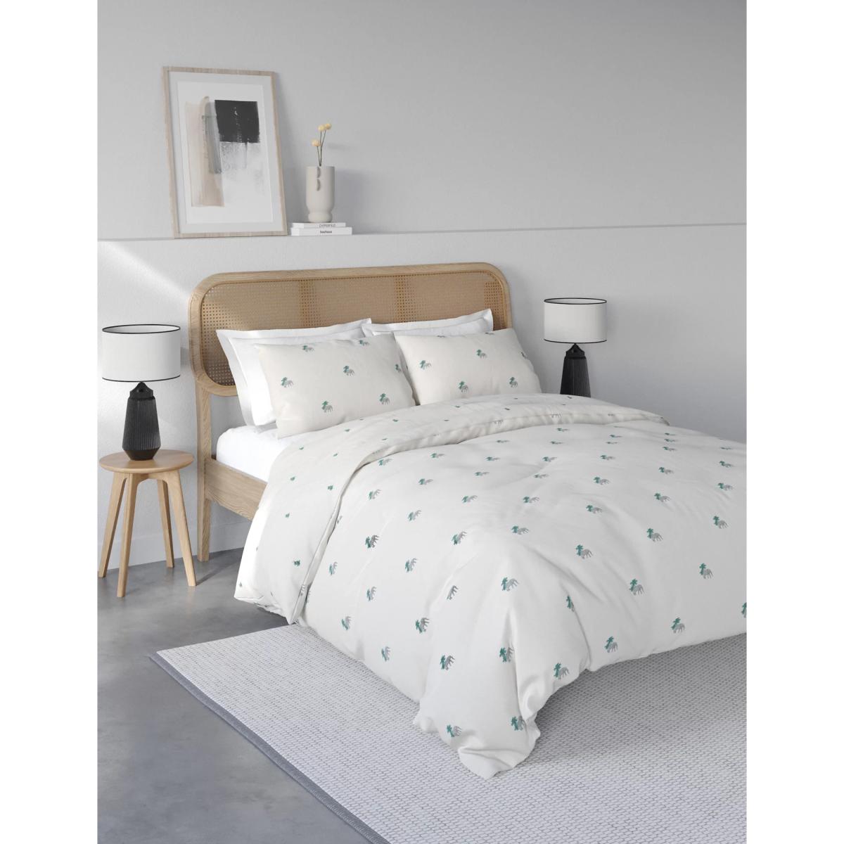 M&S Cotton Blend Jungle Bedding Set - 6FT - White Mix, White Mix – image 3