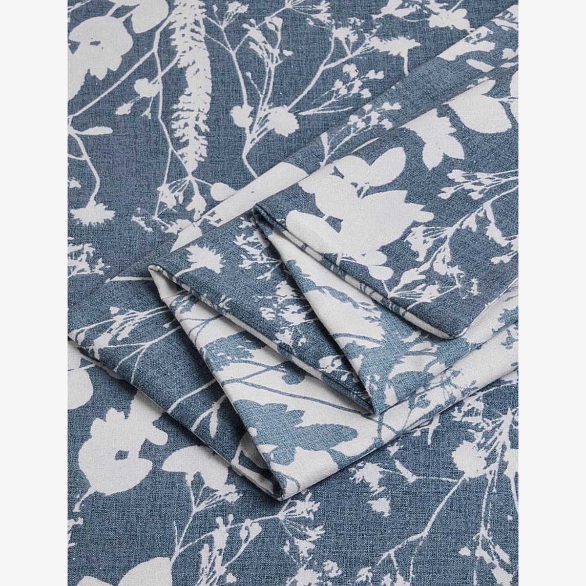 M&S Pure Brushed Cotton Autumn Leaves Bedding Set - 6FT - Slate Blue, Slate Blue – image 1
