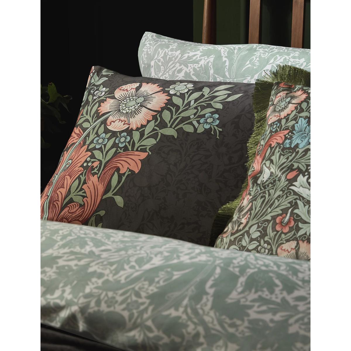 William Morris At Home Pure Cotton Sateen Compton Bedding Set - 6FT - Charcoal Mix, Charcoal Mix – image 2