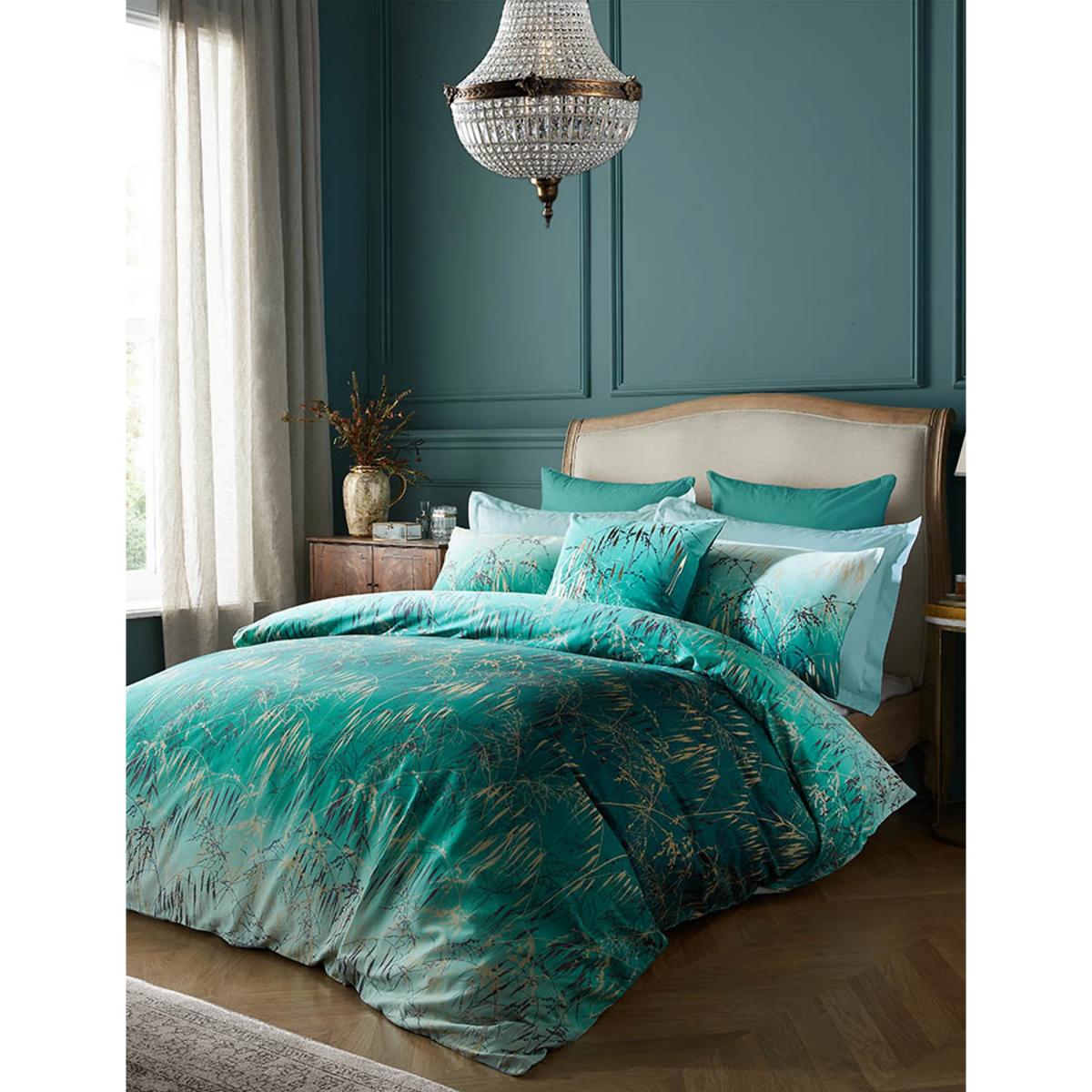 Clarissa Hulse Pure Cotton Sateen Meadowgrass Bedding Set - 6FT - Teal, Teal – image 3