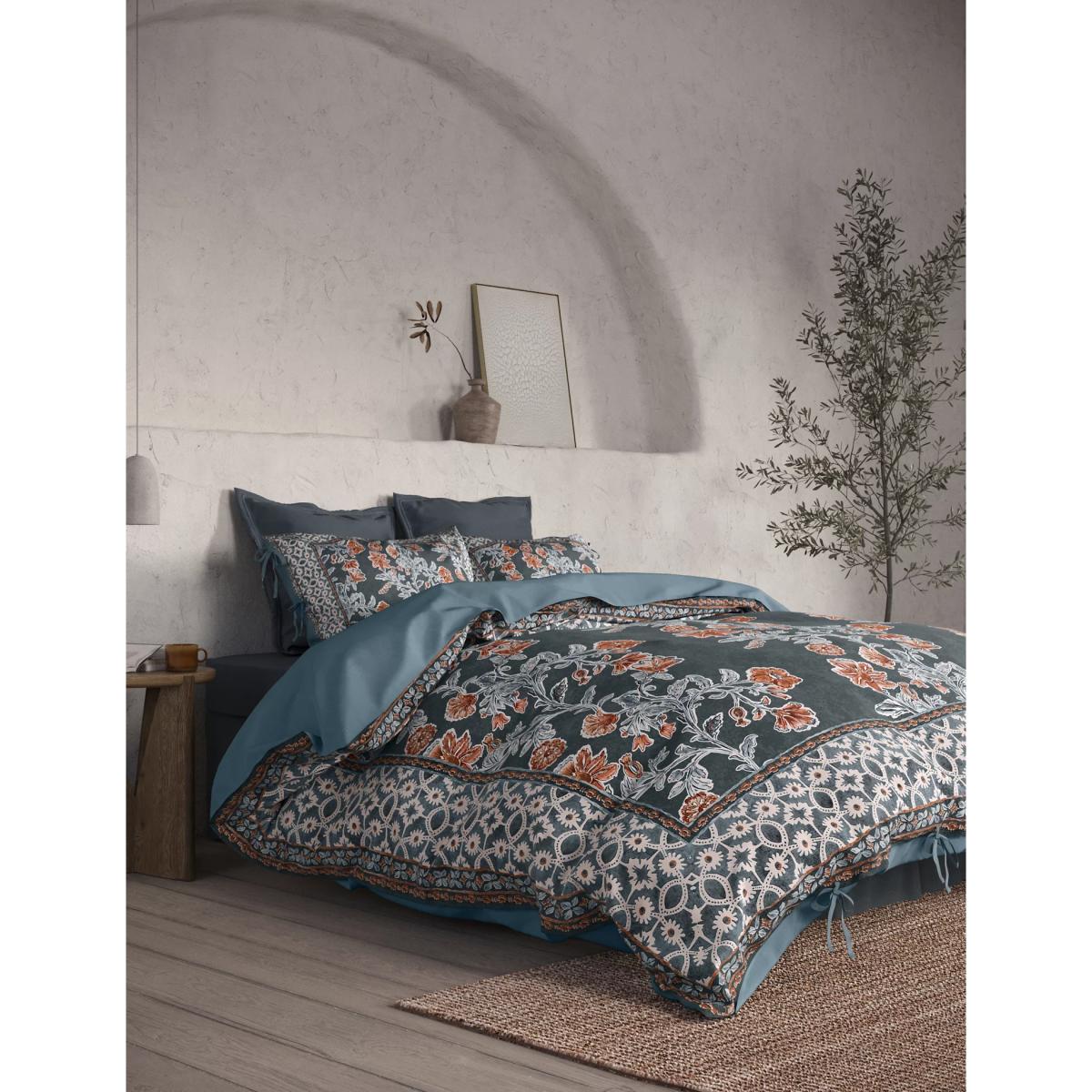 M&S X Fired Earth Seville Carmona Pure Cotton Bedding Set - 6FT - Under The Waves, Under The Waves – image 3