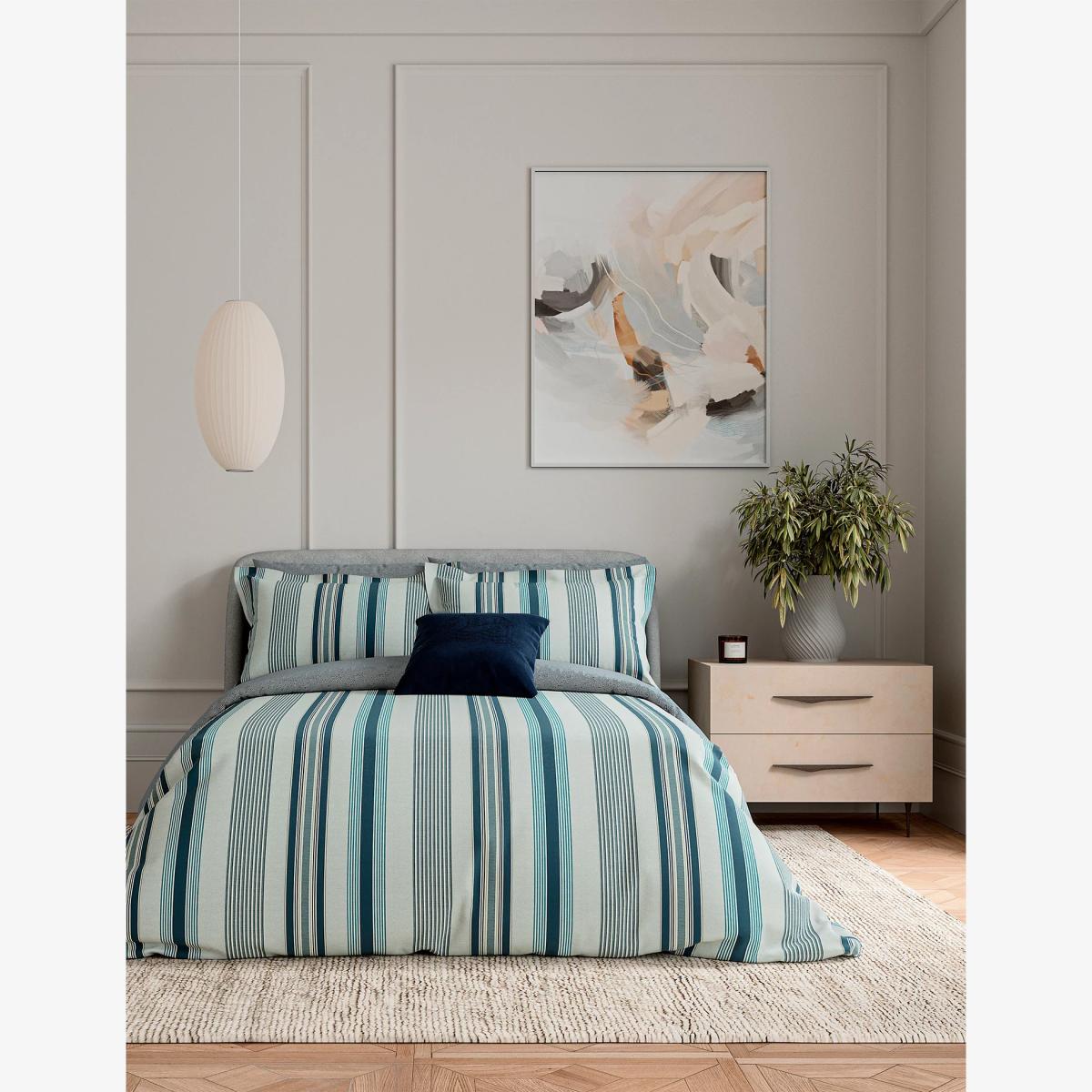 Bedeck Of Belfast Cotton Percale Oren Bedding Set - 6FT - Teal, Teal – image 1