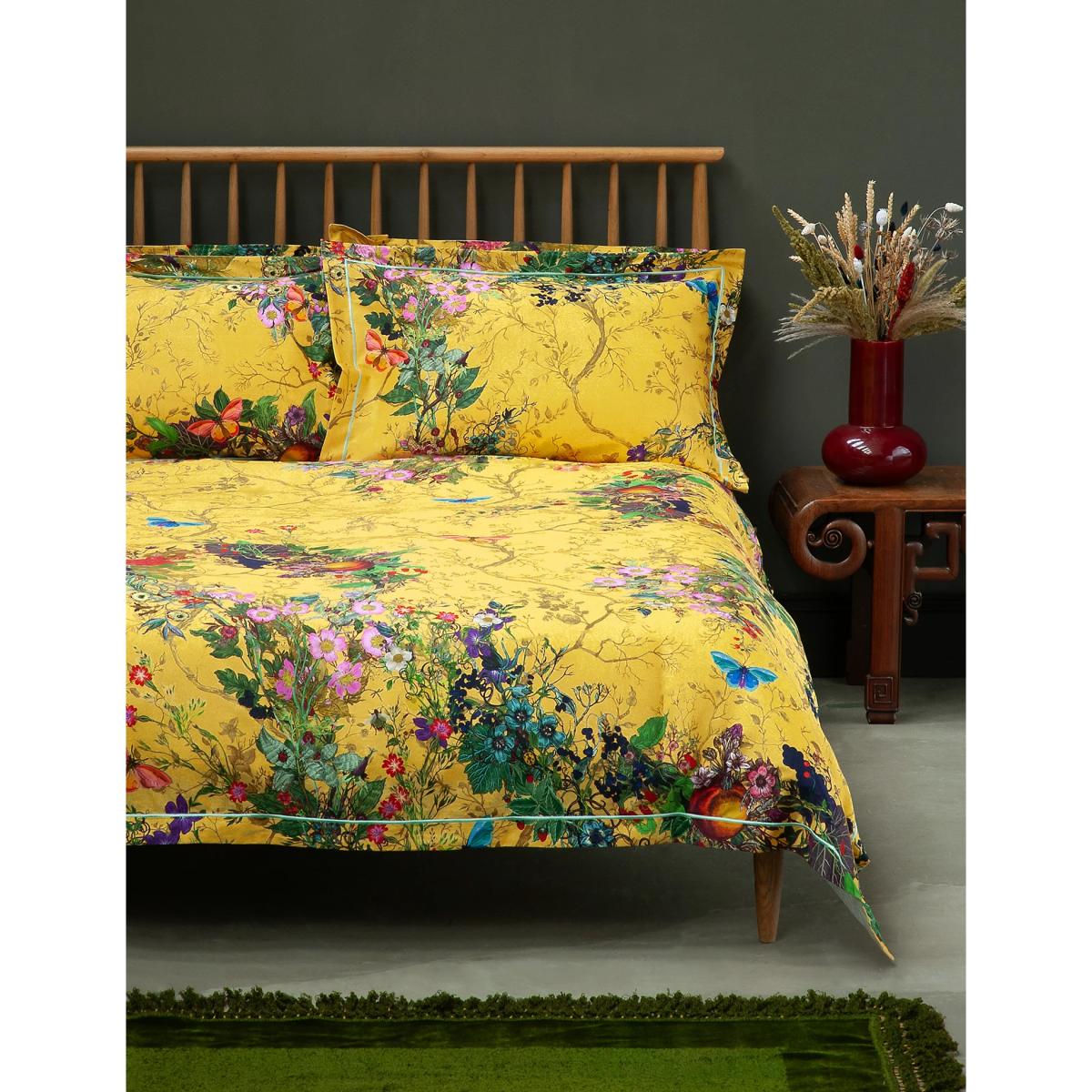 Timorous Beasties Pure Cotton Bloomsbury Garden Bedding Set - 6FT - Dusty Pink, Dusty Pink – image 4