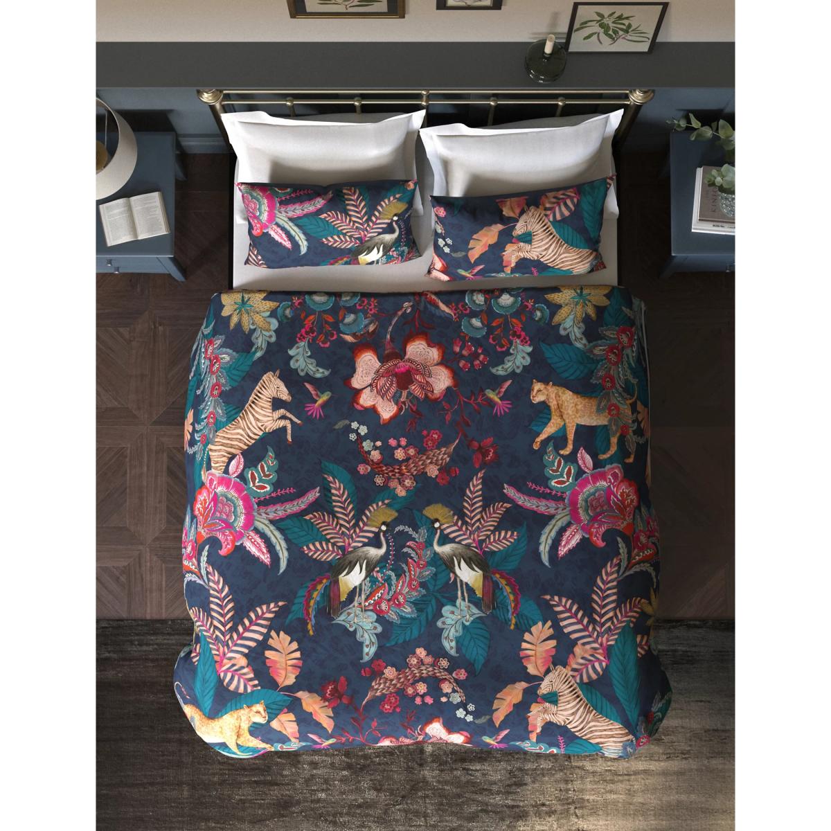 M&S Pure Cotton Sateen Ornate Animal Bedding Set - 6FT - Navy Mix, Navy Mix – image 3