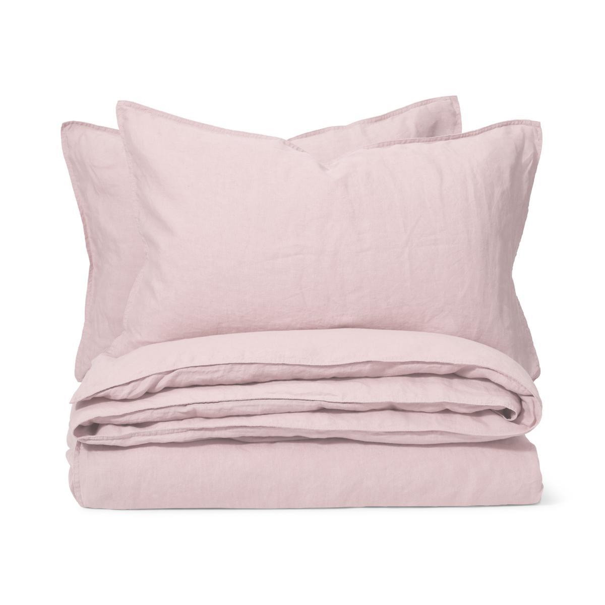 Brisa Linen Duvet Cover + 2 Pillowcases, Super King, Dusky Pink – image 2