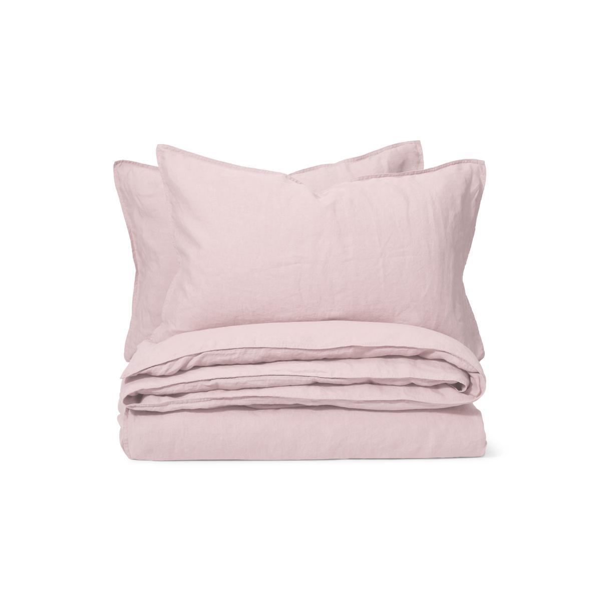 Brisa Linen Duvet Cover + 2 Pillowcases, Super King, Dusky Pink – image 3