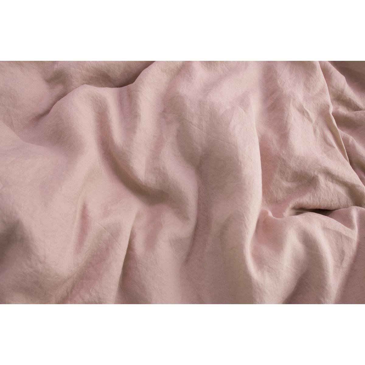 Brisa Linen Duvet Cover + 2 Pillowcases, Super King, Dusky Pink – image 8