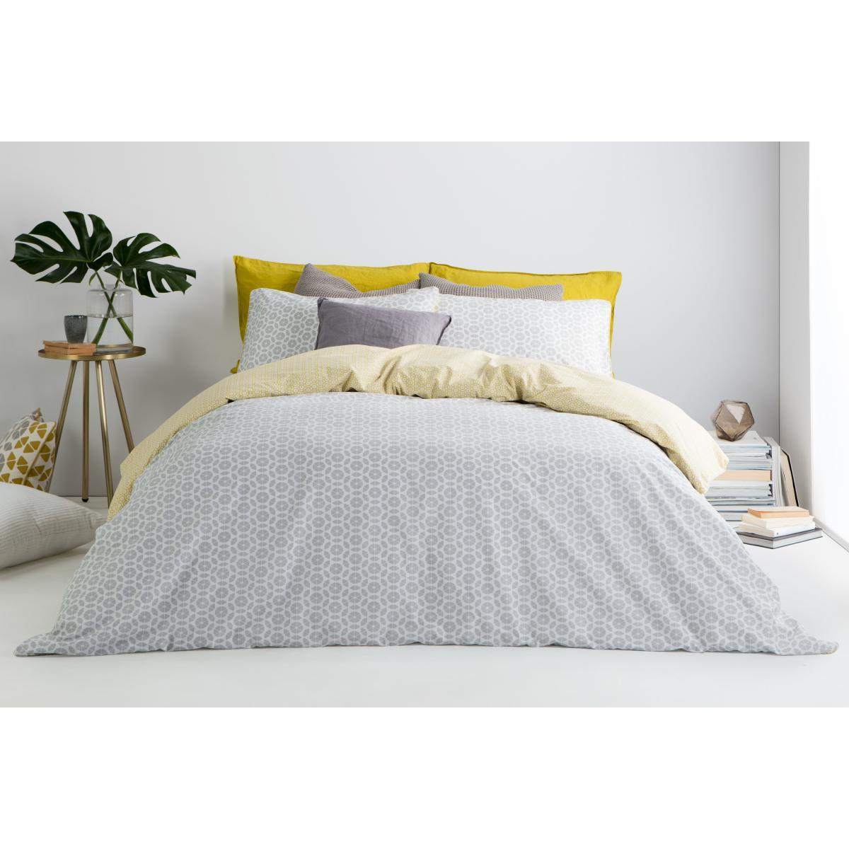 Trio Cotton Duvet Cover + 2 Pillowcases, Super King, Elephant Grey – image 3