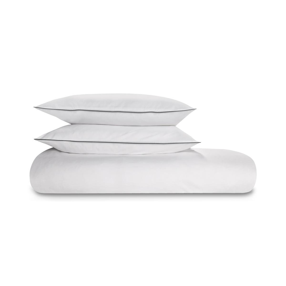 Hylia Washed Cotton Satin Duvet Cover + 2 Pillowcases, Super King, White – image 2