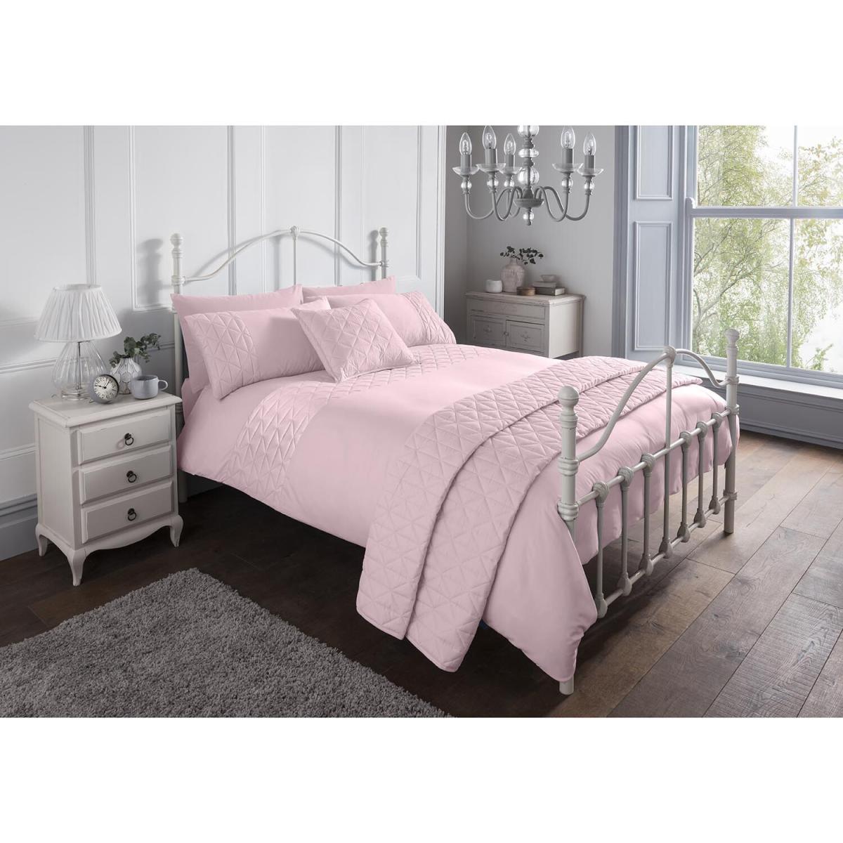 Pinsonic Duvet Cover and Pillowcase Set - Blush / Superking – image 3