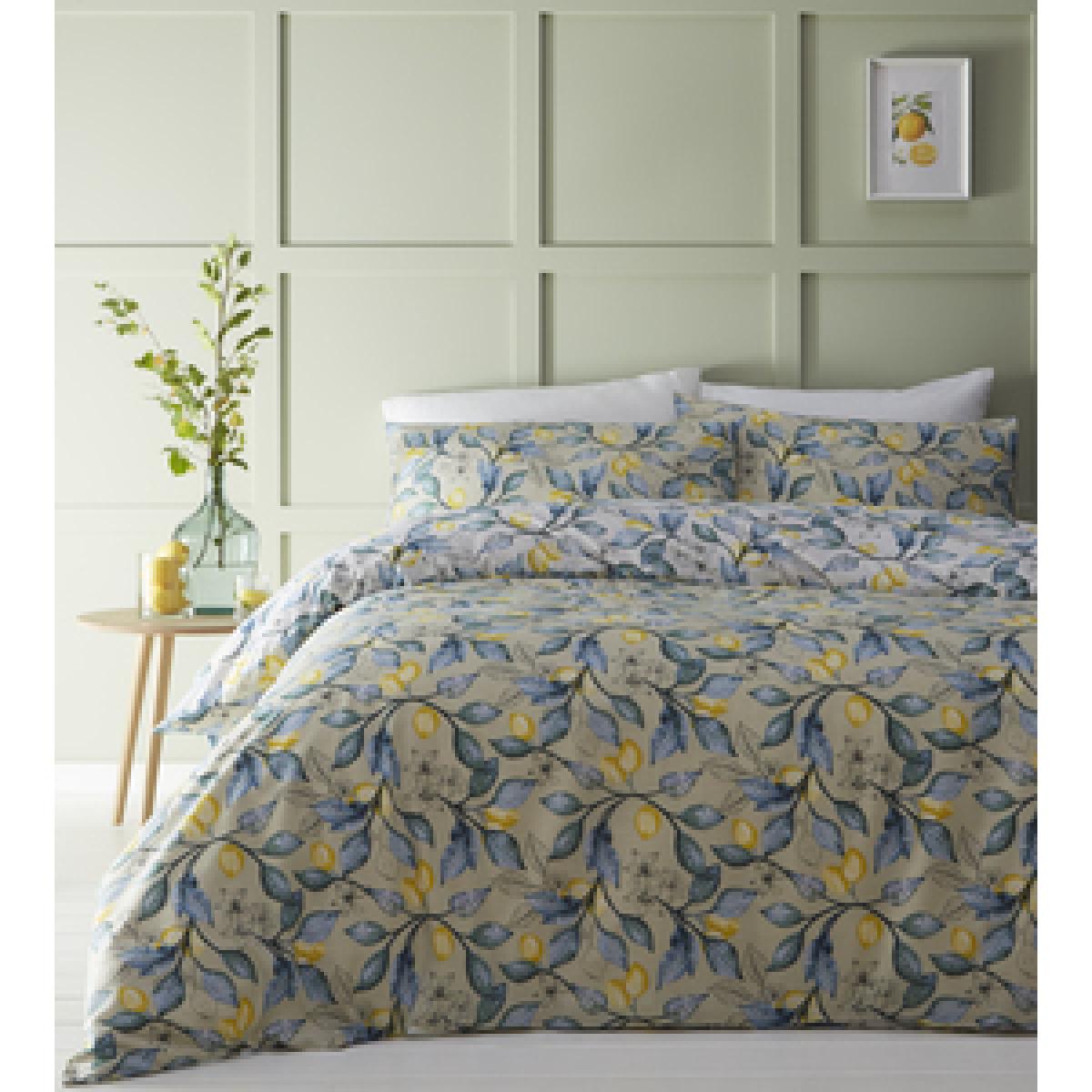 Lemon Tree Duvet Cover and Pillowcase Set - Green / Superking – image 2