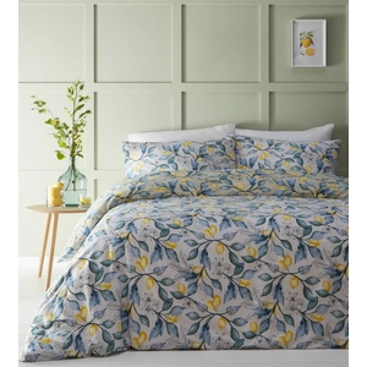Lemon Tree Duvet Cover and Pillowcase Set - Green / Superking – image 3