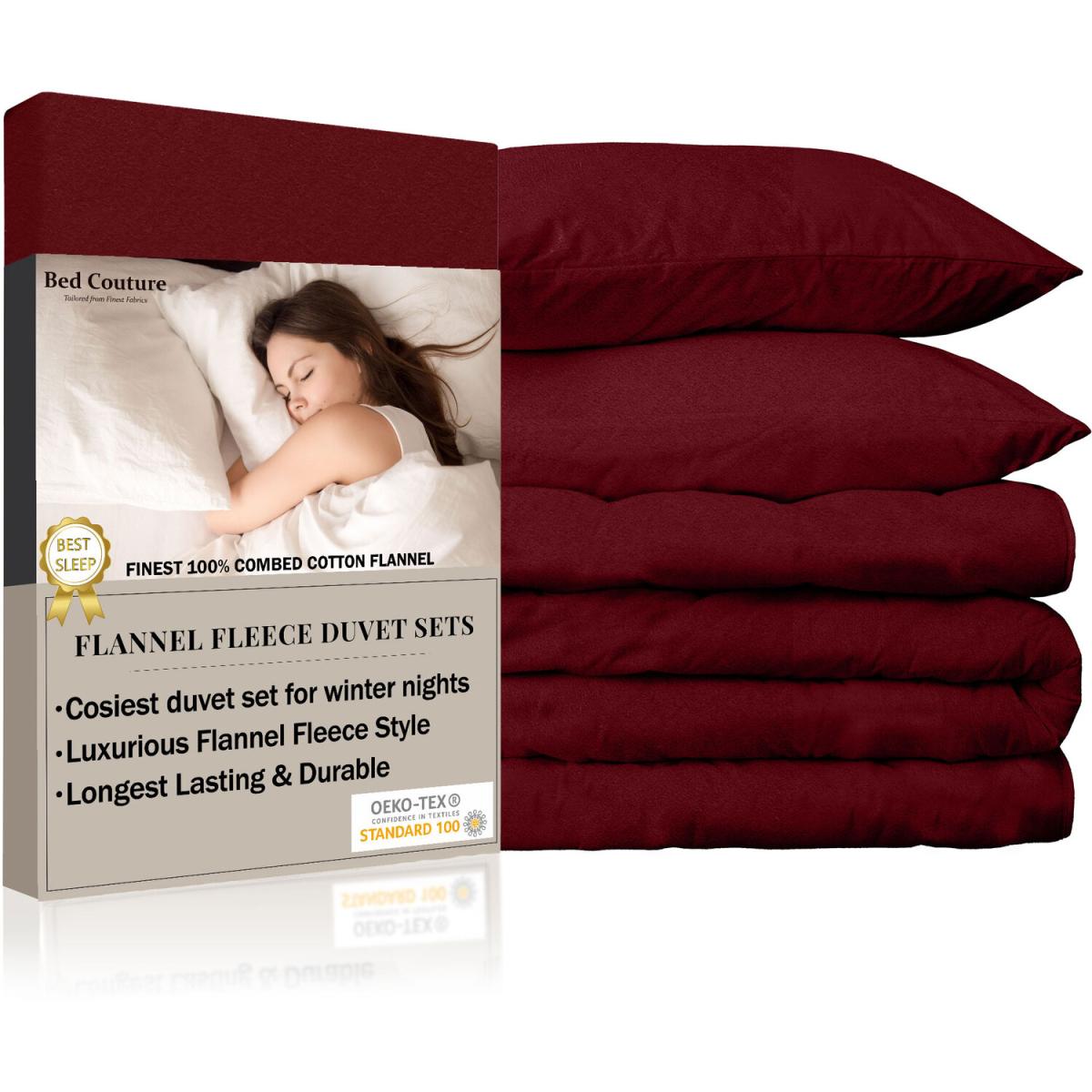 Bed Couture Flannel Duvet Set with Pillowcases 50x70cm - Chesnut / King / Superking – image 45