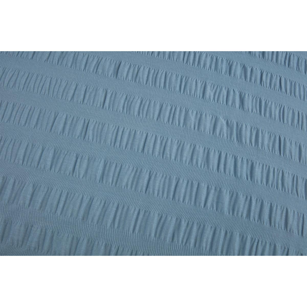 Divante Seersucker Dusky Blue Duvet Cover and Pillowcase Set - Dusty Blue / Super King size – image 3