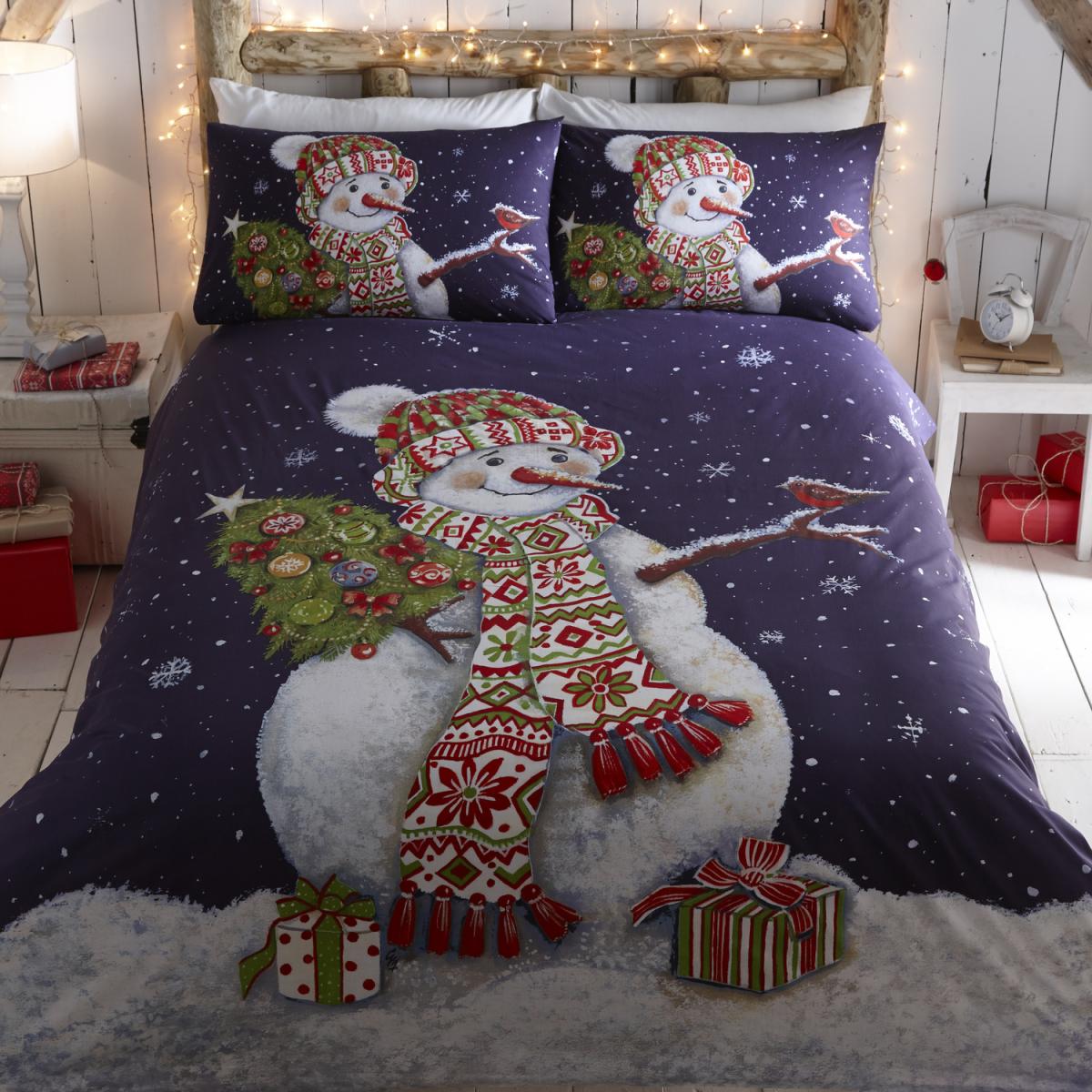 Happy Snowman Duvet Set - Multi / Super King / Superking – image 2