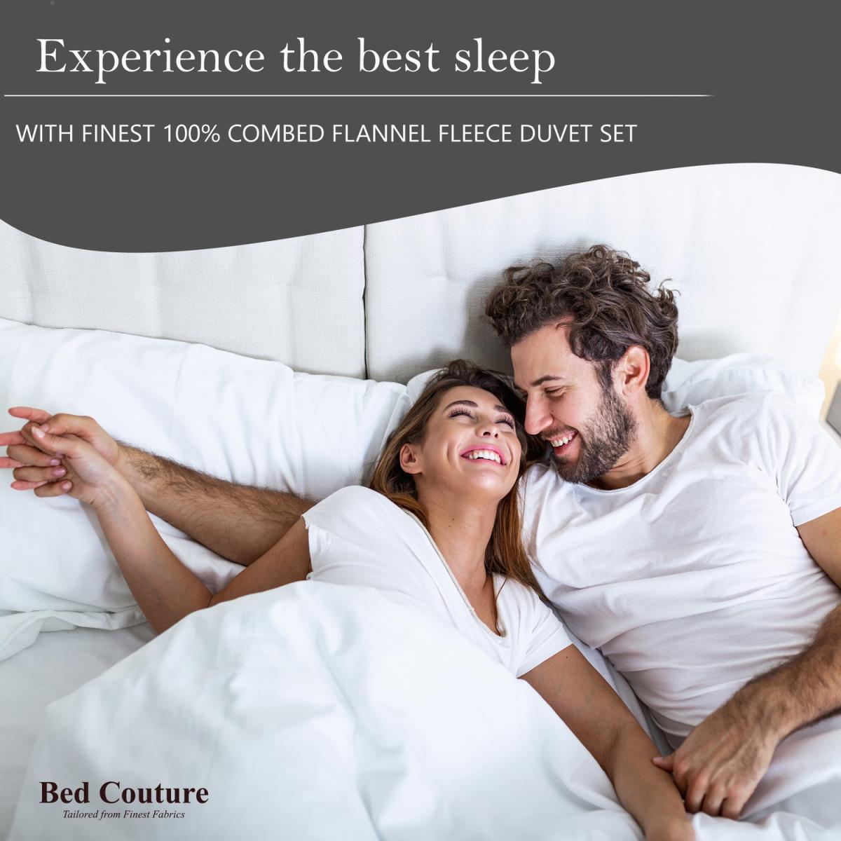 Bed Couture Flannel Duvet Set with Pillowcases 50x70cm - White / Superking / King – image 2