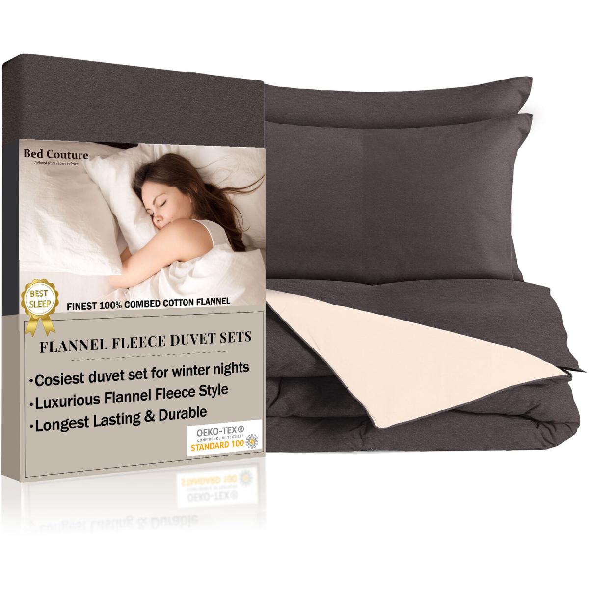 Bed Couture Flannel Duvet Set with Pillowcases 50x70cm - White / Superking / King – image 37