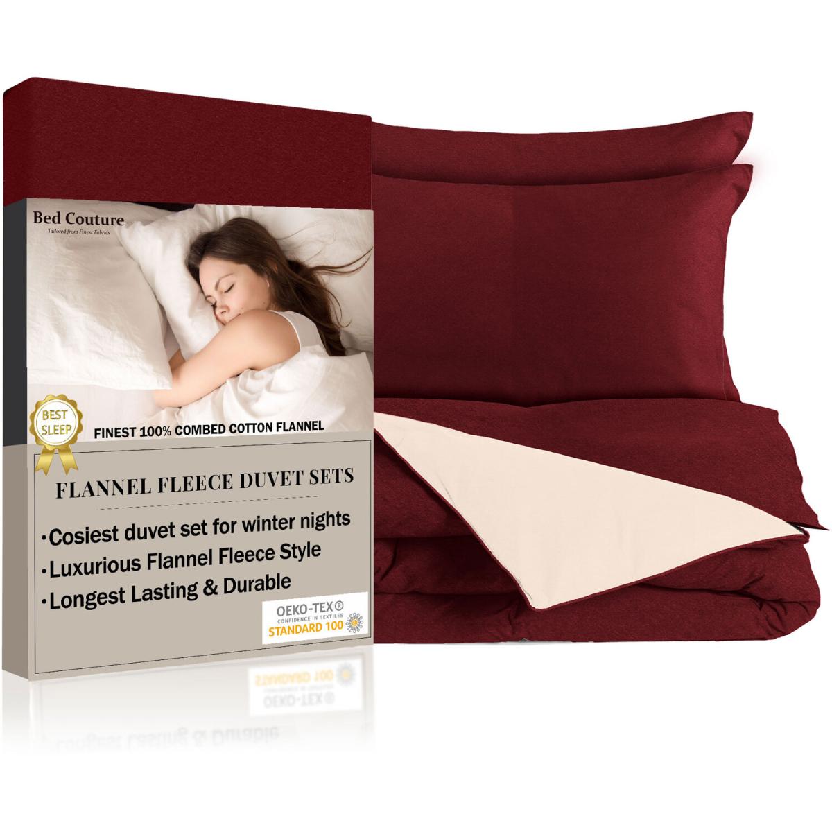 Bed Couture Flannel Duvet Set with Pillowcases 50x70cm - White / Superking / King – image 41