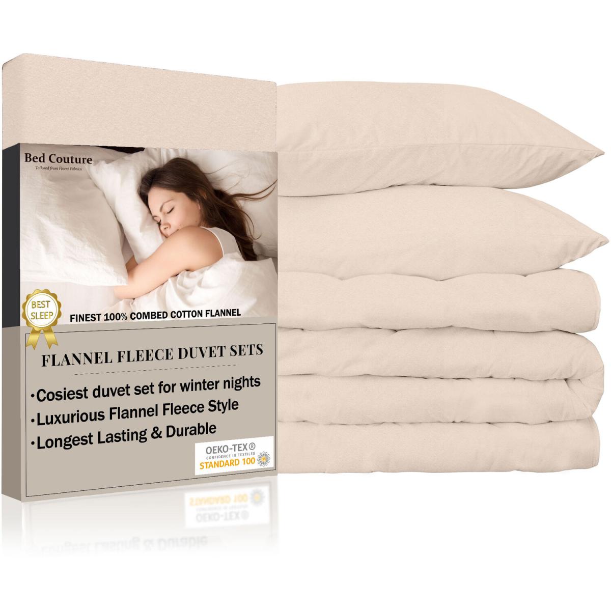 Bed Couture Flannel Duvet Set with Pillowcases 50x70cm - White / Superking / King – image 43