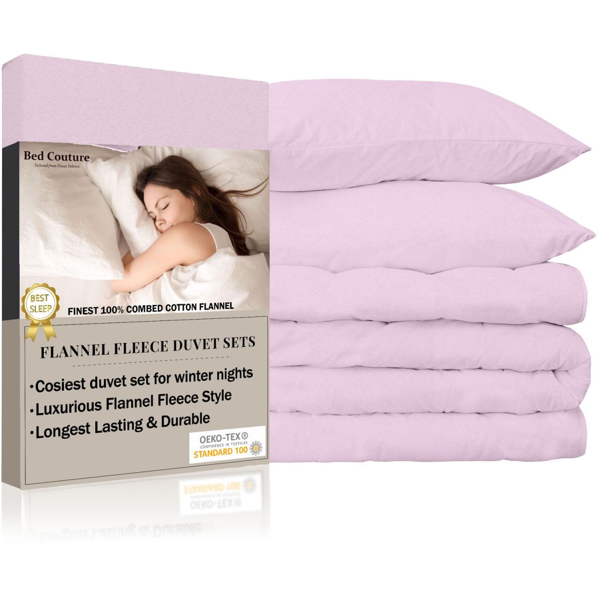 Bed Couture Flannel Duvet Set with Pillowcases 50x70cm - White / Superking / King – image 45