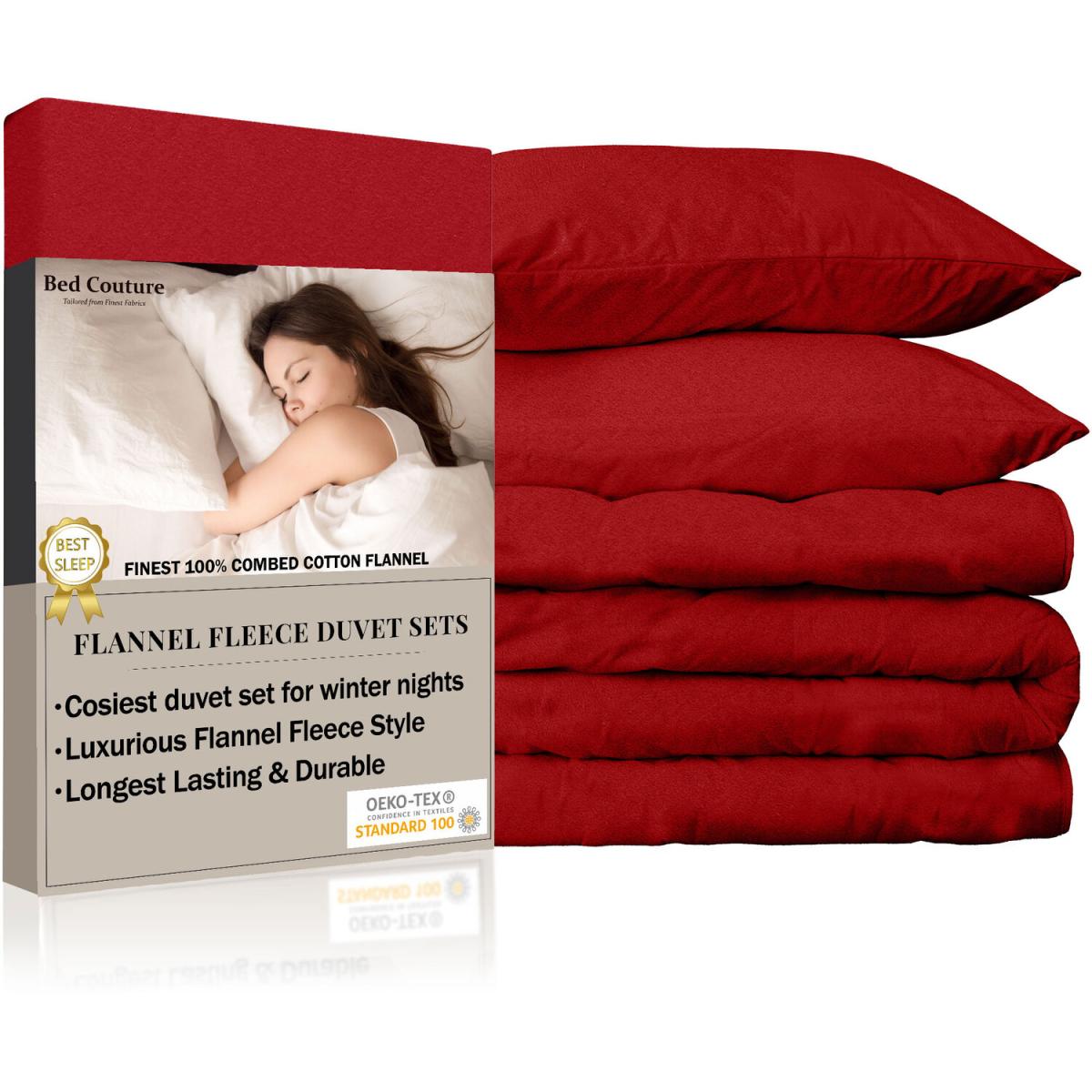 Bed Couture Flannel Duvet Set with Pillowcases 50x70cm - White / Superking / King – image 46