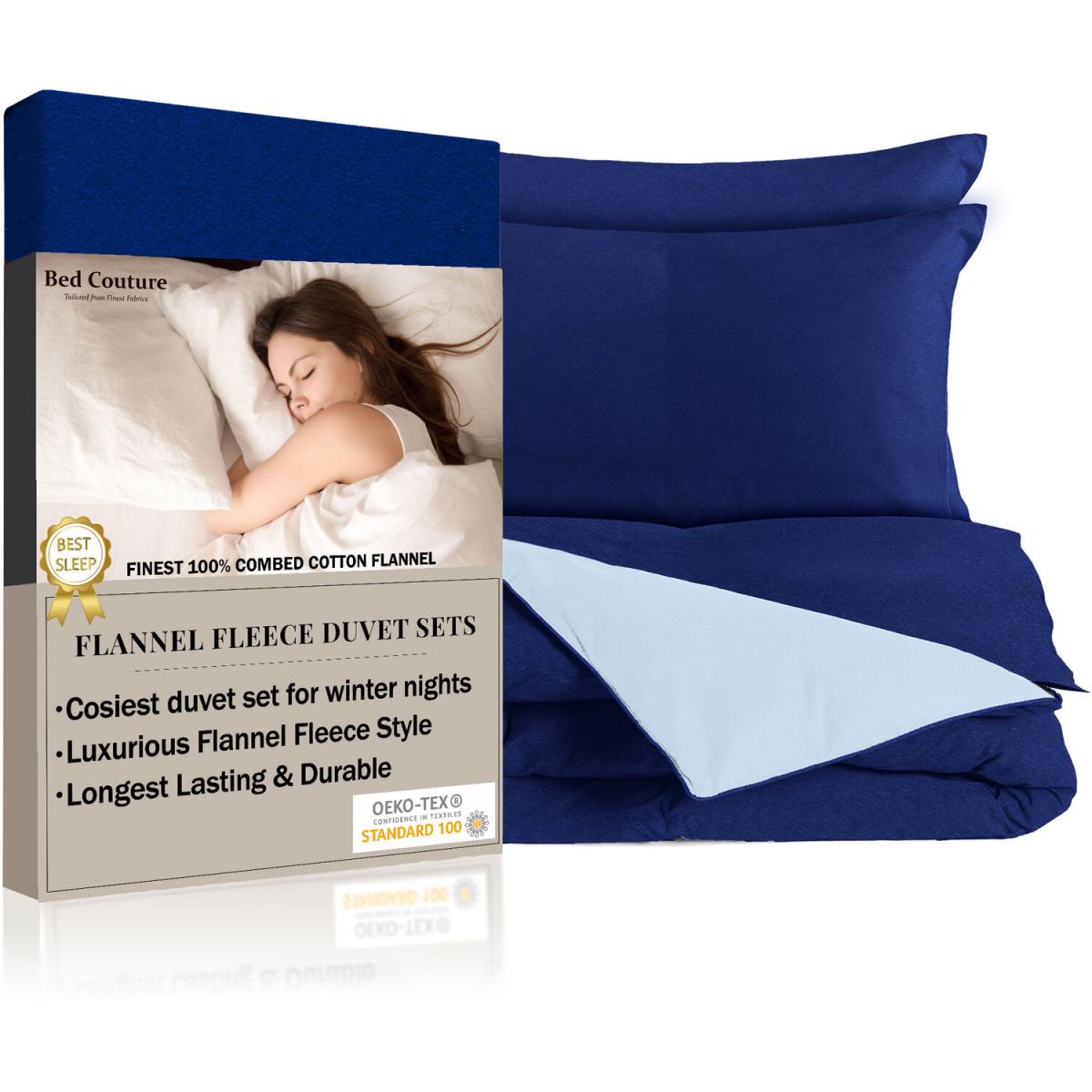 Bed Couture Flannel Duvet Set with Pillowcases 50x70cm - White / Superking / King – image 51