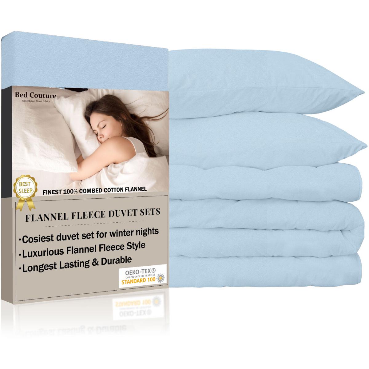 Bed Couture Flannel Duvet Set with Pillowcases 50x70cm - White / Superking / King – image 53