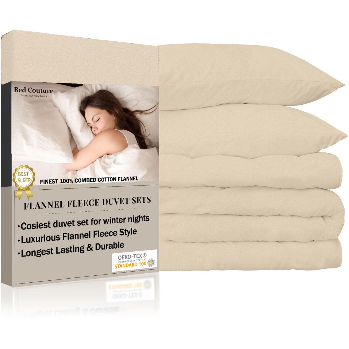 Bed Couture Flannel Duvet Set with Pillowcases 50x70cm - White / Superking / King – image 55