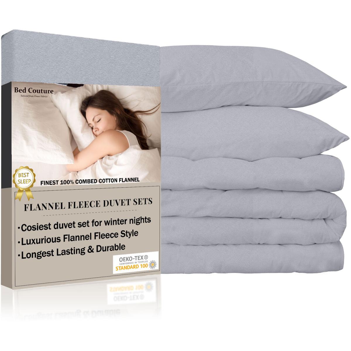 Bed Couture Flannel Duvet Set with Pillowcases 50x70cm - White / Superking / King – image 60