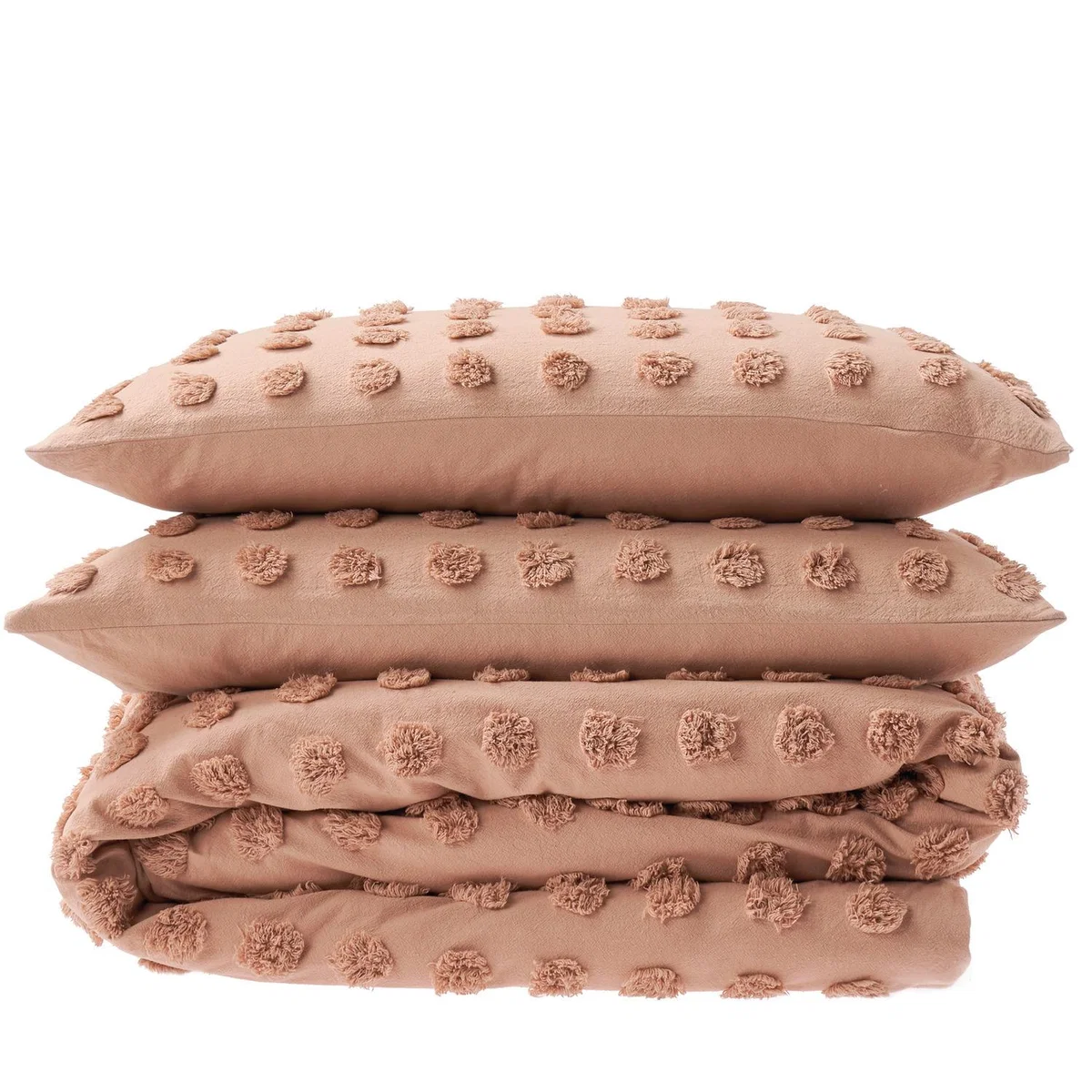 Tufted Polka Dot Duvet Cover Set - Maple / Superking – image 2