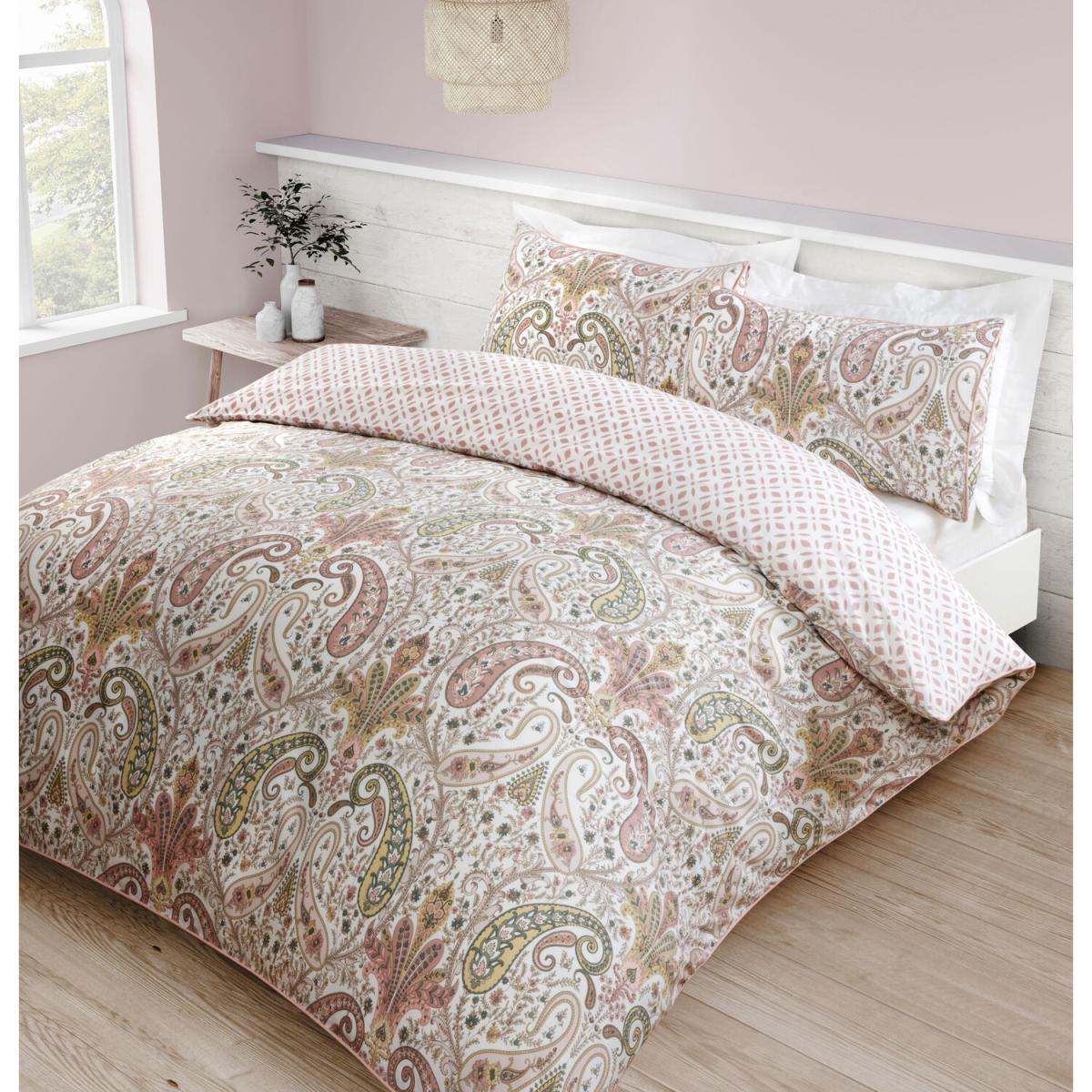 Paisley Piped Edge Duvet Cover and Pillowcase Set - King size – image 2