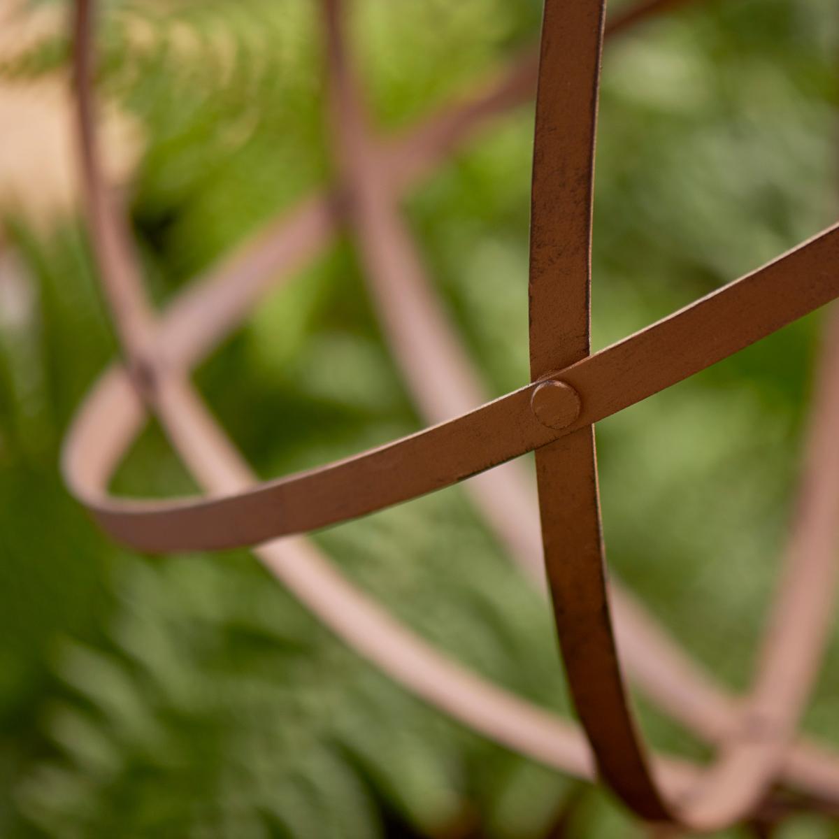 Metal Abstract Foldable Sculpture Ball Rust – image 2