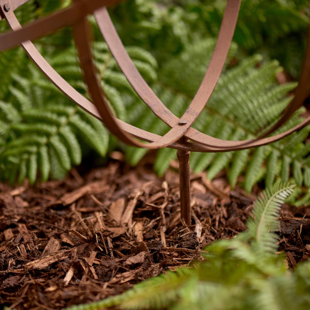 Metal Abstract Foldable Sculpture Ball Rust – image 3