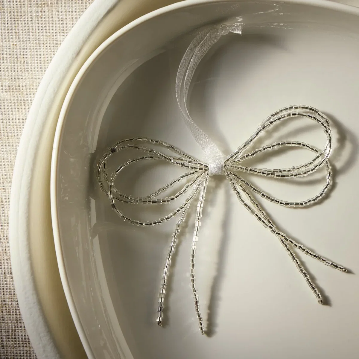 Bayswood Beaded Bow Hanging Decoration – image 1