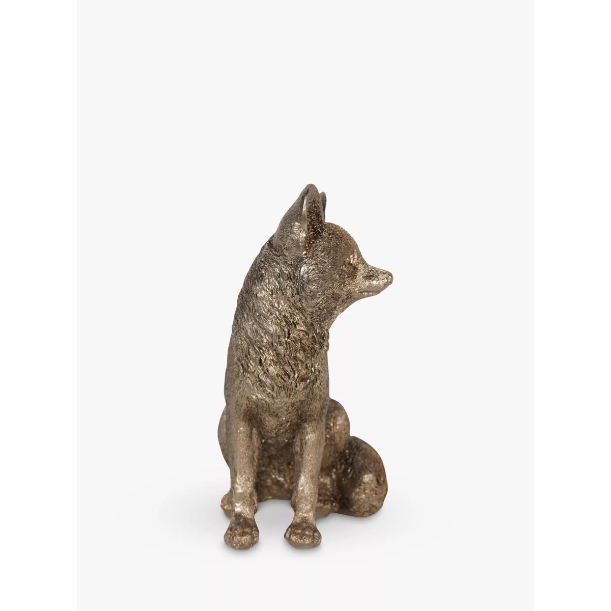 Laura Ashley Sitting Fox Sculpture, H11cm, Gold – image 3