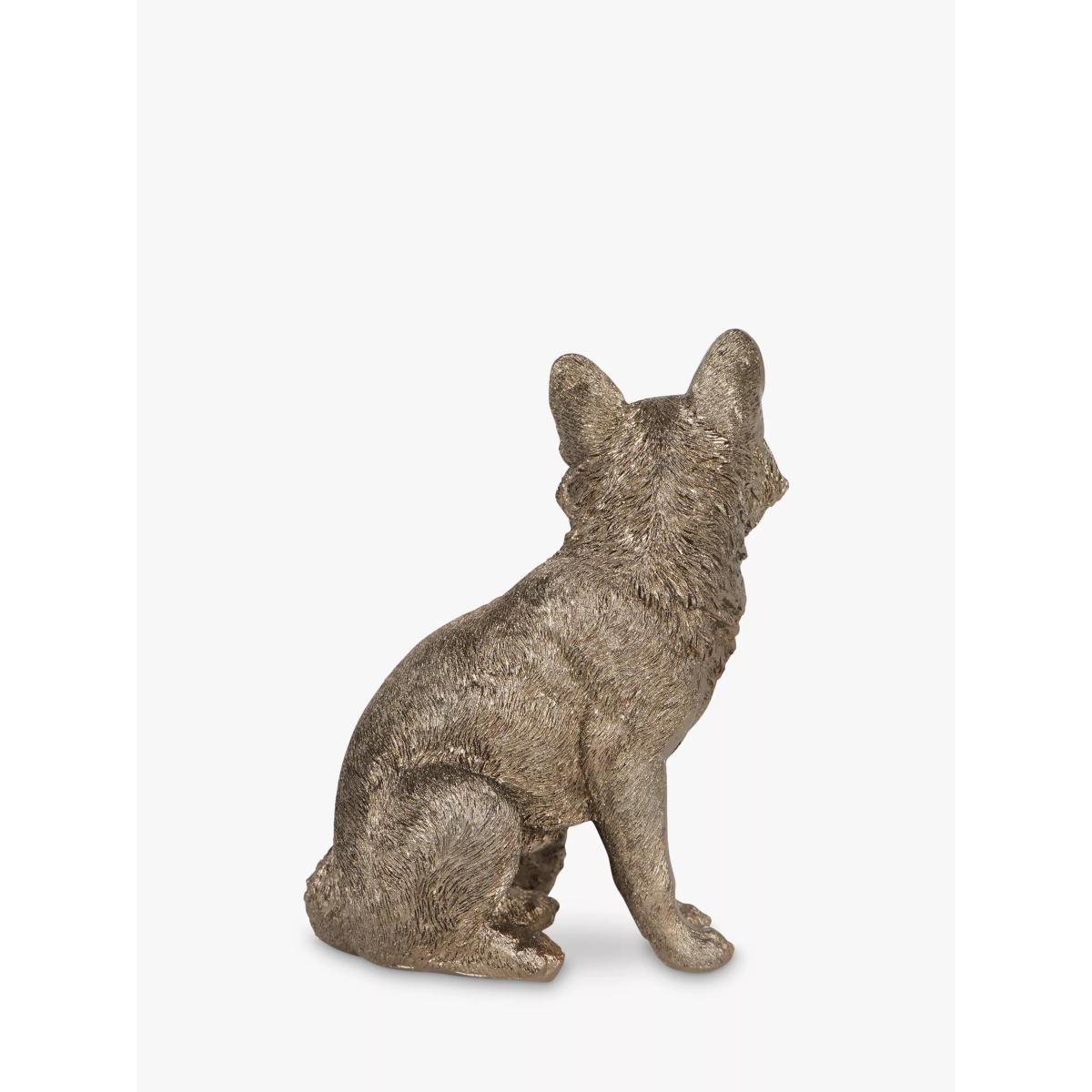 Laura Ashley Sitting Fox Sculpture, H11cm, Gold – image 4