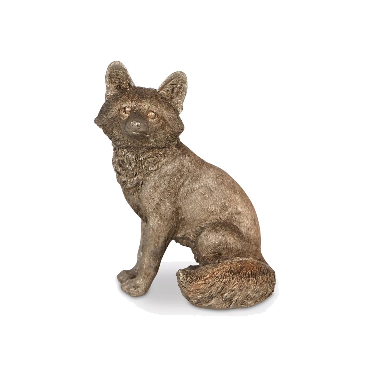 Laura Ashley Sitting Fox Sculpture, H11cm, Gold – image 1