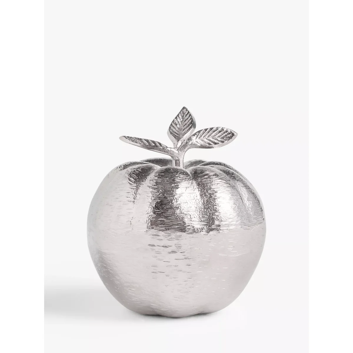 John Lewis & Partners Metal Apple Sculpture, H19cm, Silver – image 2