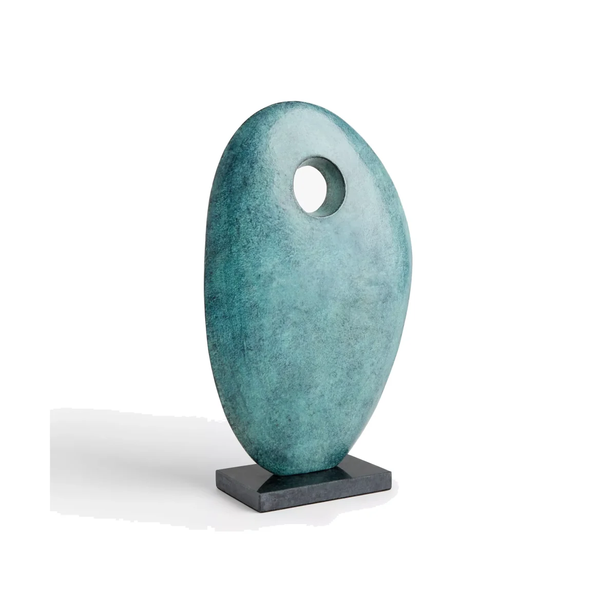 John Lewis & Partners Patina Pebble Hole Sculpture, Green, H40.5cm – image 1