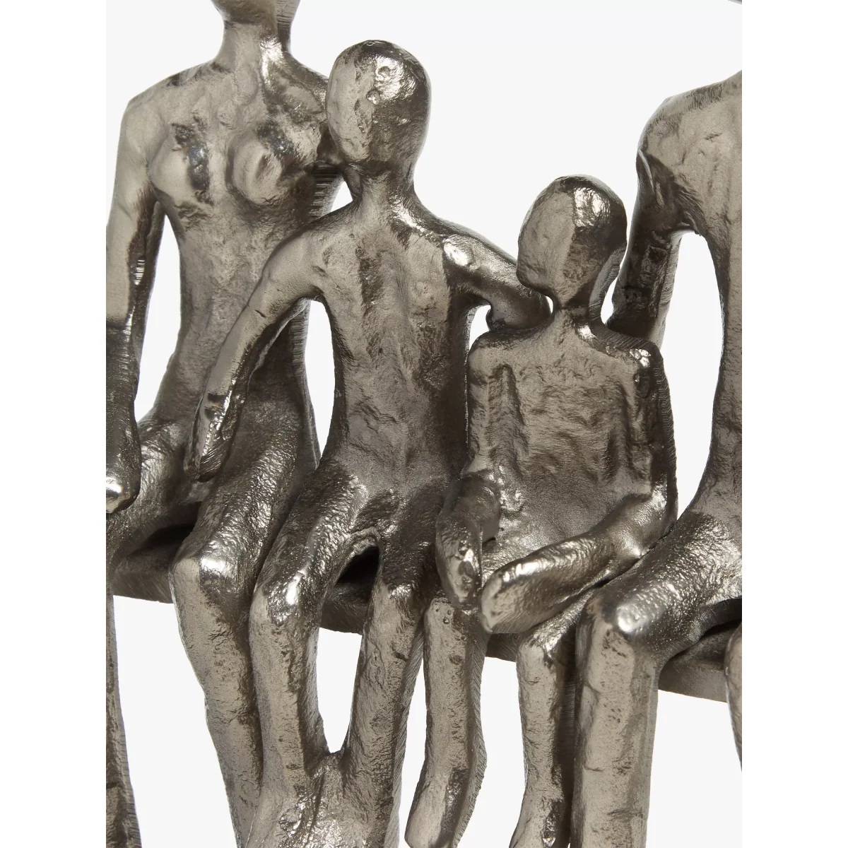 John Lewis & Partners Sitting Family of 4 Metal Sculpture & Marble Base, H26.5, Black Nickel – image 3