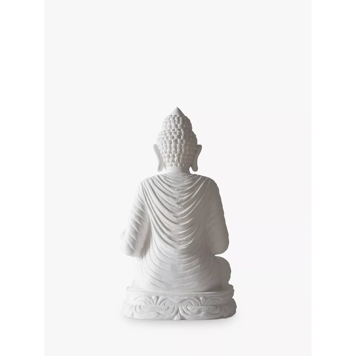 John Lewis & Partners Sitting Buddha Garden Sculpture, H43cm, White – image 4